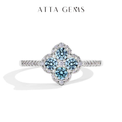 ATTAGEMS S925 Sterling Silver Halo Classic Moissanite Rings for Women Girls Anniversary Gifts Fine Jewelry Shipping from the USA